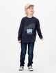 Marine T-shirt biokatoen lenticulaire opdruk jongens-2
