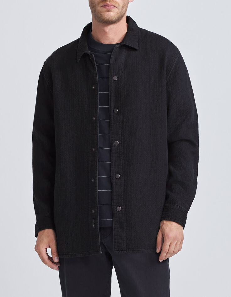 Zwart REGULAR overshirt biokatoen Heren-1