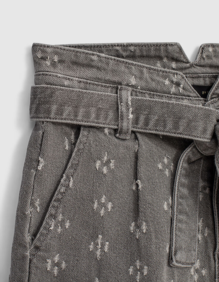 Light grey jeansshort bio slijtplekken meisjes-4 Light grey jeansshort bio slijtplekken meisjes-4