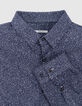 Chemise SLIM marine imprim&eacute; minimaliste Homme-4
