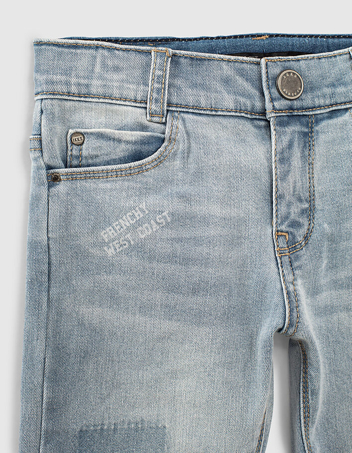 Faded blue slim jeans print biokatoen waterless jongens  - IKKS