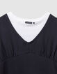 Girls’ 2-in-1 black midi dress and white cropped T-shirt-6