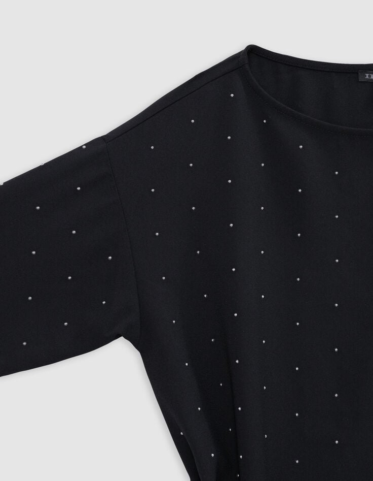 Short black dress with stud decoration-2 Short black dress with stud decoration-2