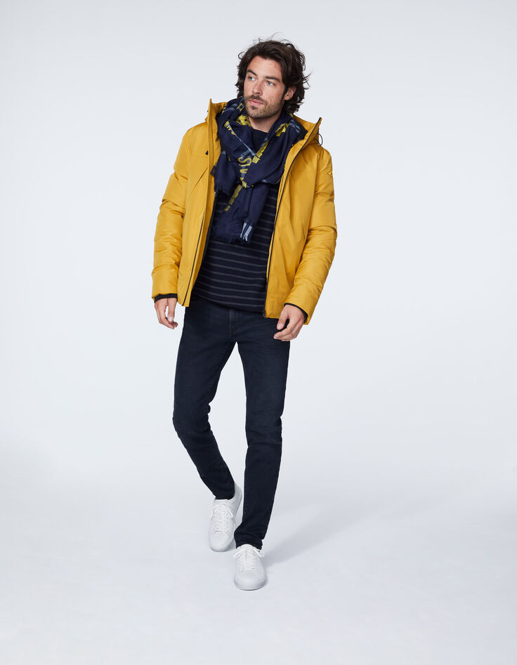 Strohgelbe Herrensteppjacke mit Reißverschlusstaschen-7