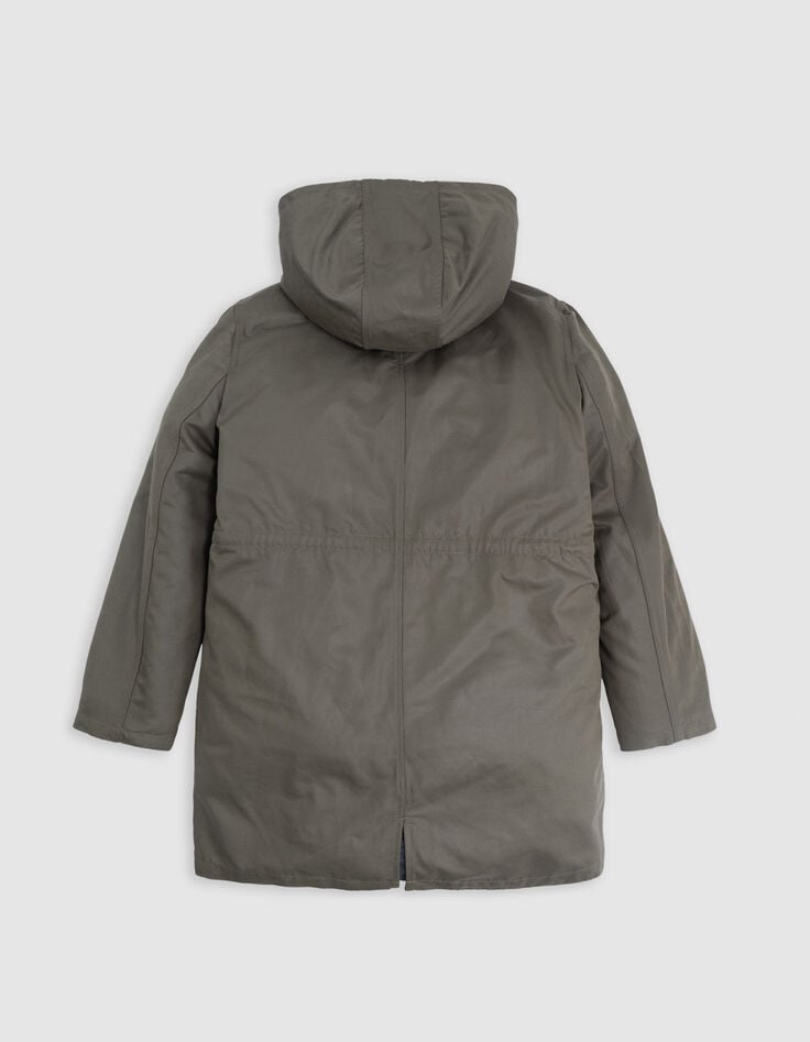 Parka 4-en-1 kaki, doudoune réversible et gilet fille-2