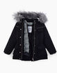 Parka 3 en 1 noire avec doudoune imprimé léopard fille-4