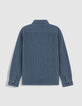 Surchemise easy bleue velours c&ocirc;tel&eacute; Homme-2