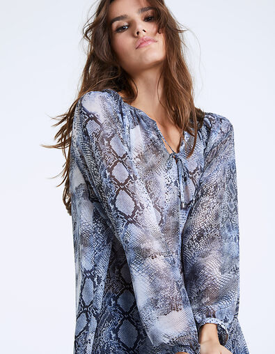 Blouse en voile imprimé python femme - IKKS