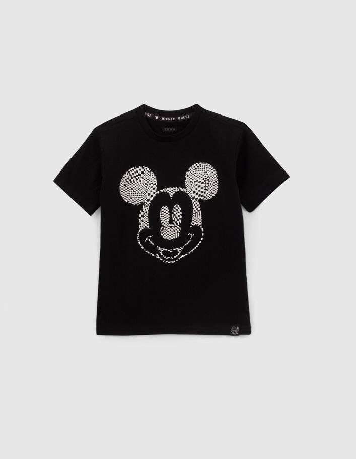 T-shirt noir visuel Mickey damier IKKS - MICKEY - IKKS