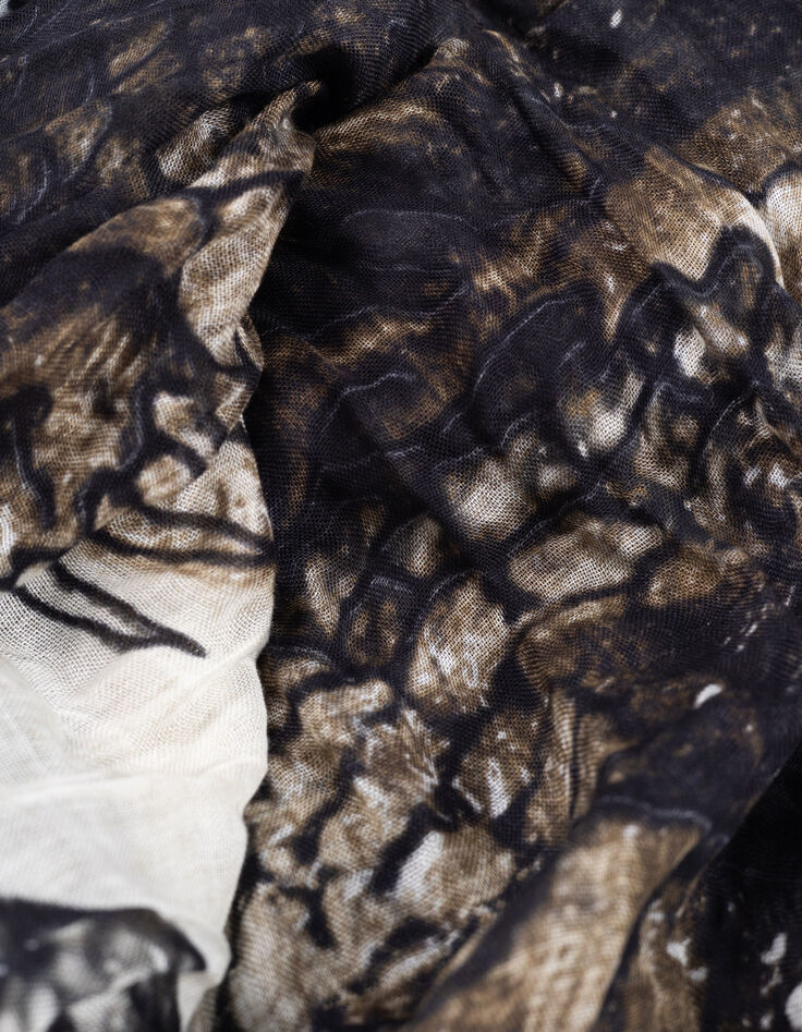 Men’s beige Mona Lisa-dragon arty scarf-3