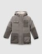 Khaki 3-in-1 Parka und Wendeanorak für Jungs-3