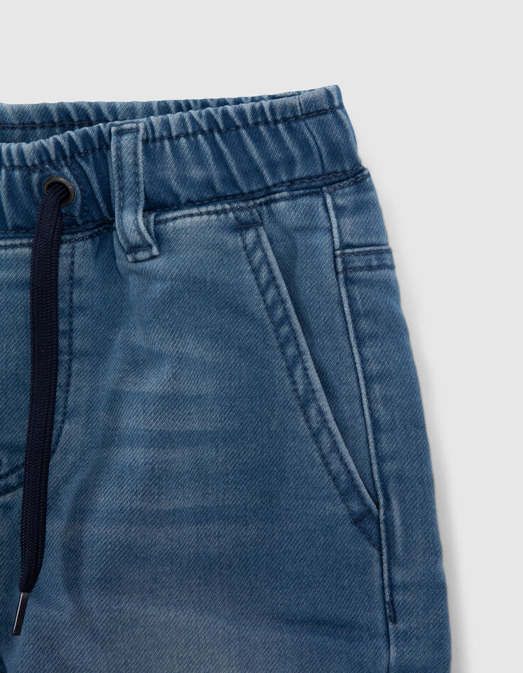 Boys’ comfy denim Bermuda shorts with elasticated waist-5