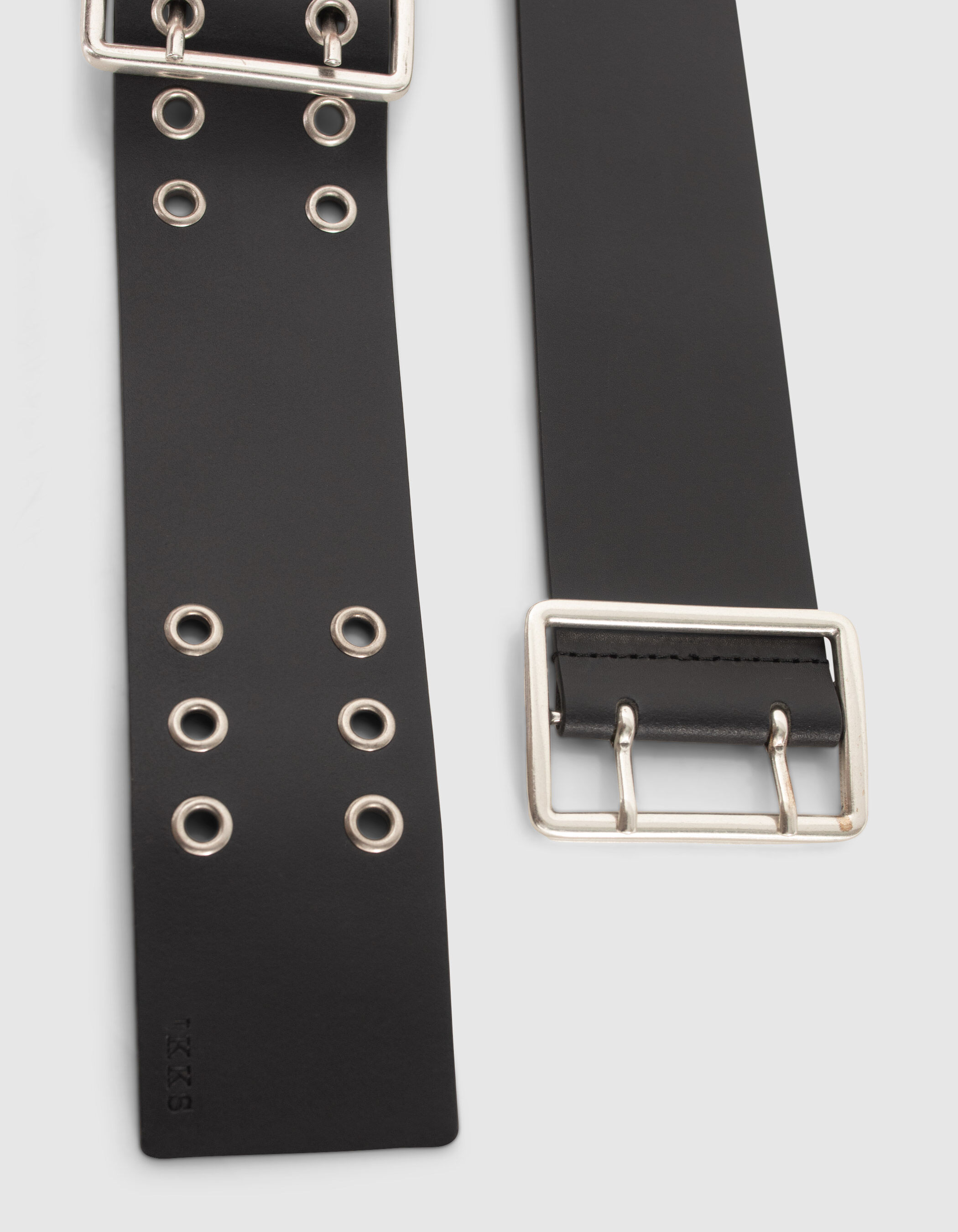 Ceinture noire double boucle top
