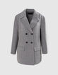 Women’s grey mid-length coat with diamante-7