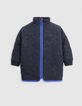 Abrigo reversible sherpa estrellas nailon azul marino niña-2