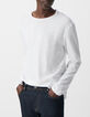 Camiseta L'Essentiel blanca cuello redondo manga larga Hombre-1