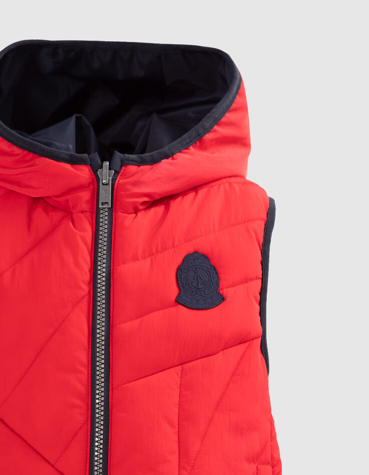 Ärmellose Jungen-Wendesteppweste Marineblau/Rot-5