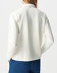 Women&rsquo;s ecru knit shirt-style cardigan-3