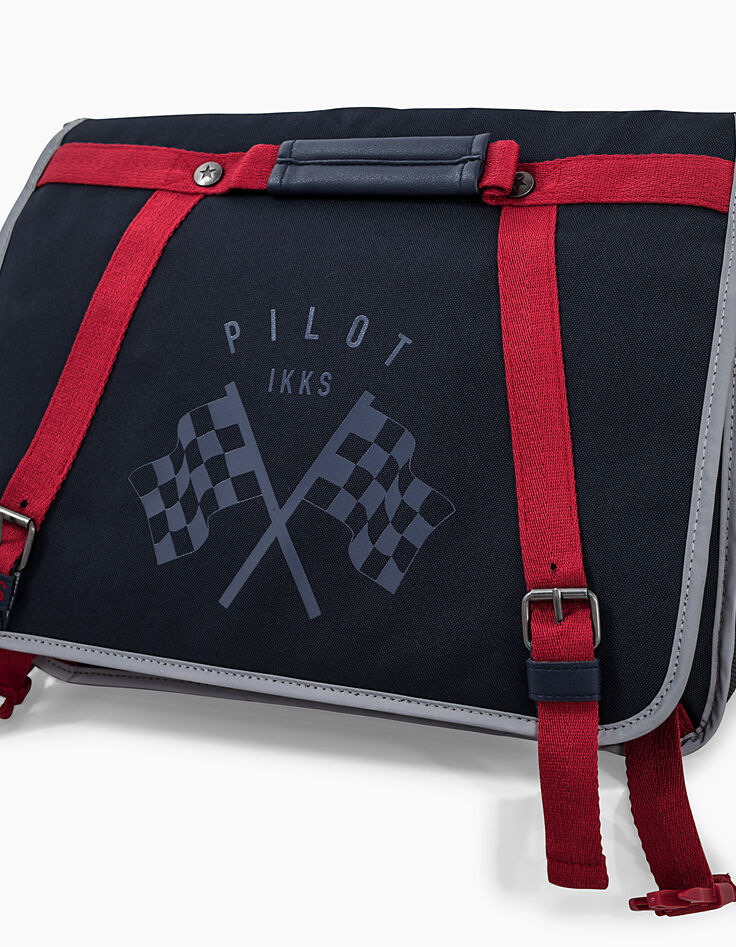 Cartable 38 cm navy IKKS Pilot garçon -2