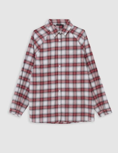Girl's burgundy plaid shirt - IKKS