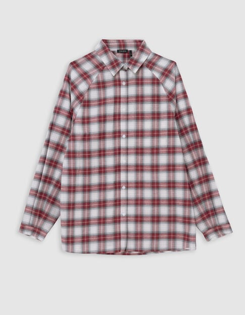 Girl's burgundy plaid shirt Girl's burgundy plaid shirt - IKKS