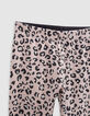 Leggings réversible coton bio rose et léopard fille-4