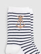 Boys' navy, beige and water green striped socks-4