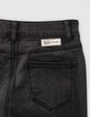 Black Used Slim-Mädchenjeans mit Seitenbändern-5