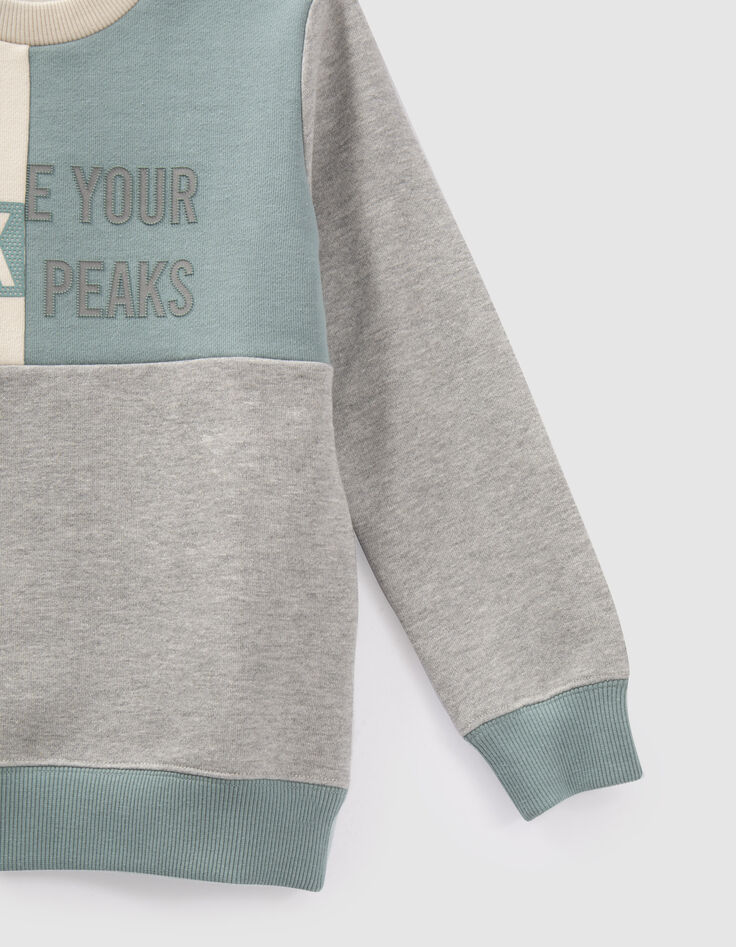 Sweater in grijs, groen, ecru rubber visuals jongens-5