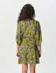Robe fluide verte imprimé floral Femme-3