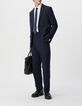 Men&rsquo;s navy Milano knit STRAIGHT suit trousers-7