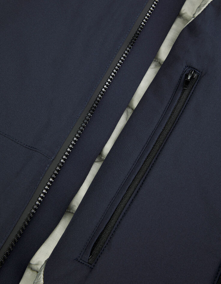 Marineblauwe parka met capuchon voor heren - WATERDICHT-9