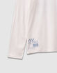 Camiseta blanca algodón coche espalda niño-4