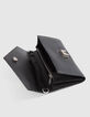 Clutch estilo sobre negro cuero acolchado-5