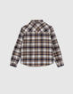 Camisa azul marino cuadros capucha extraíble niño-3