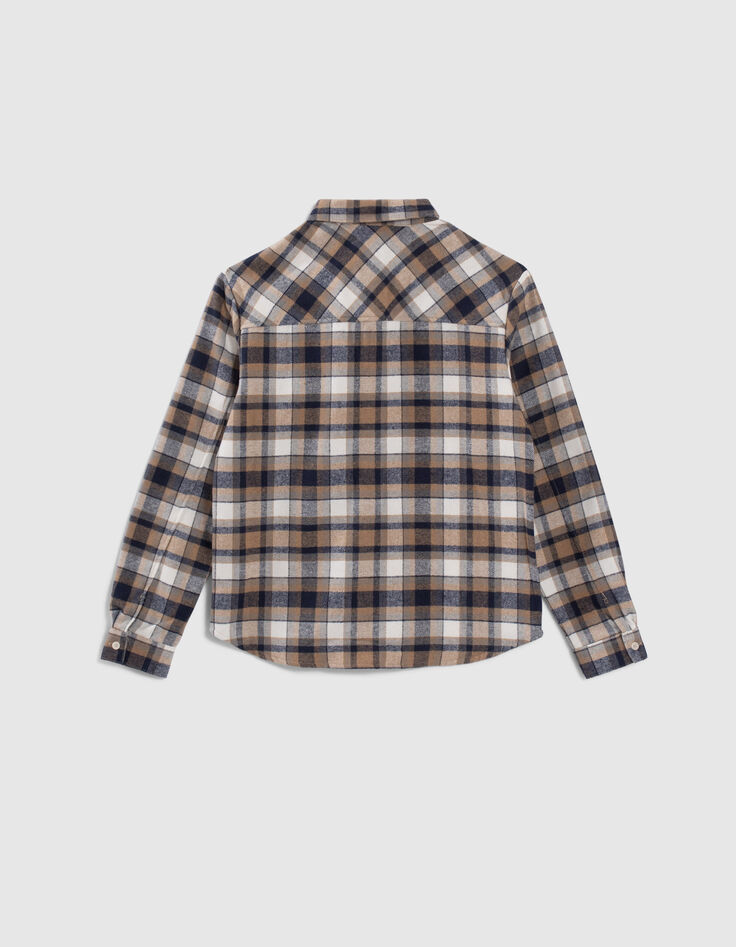 Camisa azul marino cuadros capucha extraíble niño-3