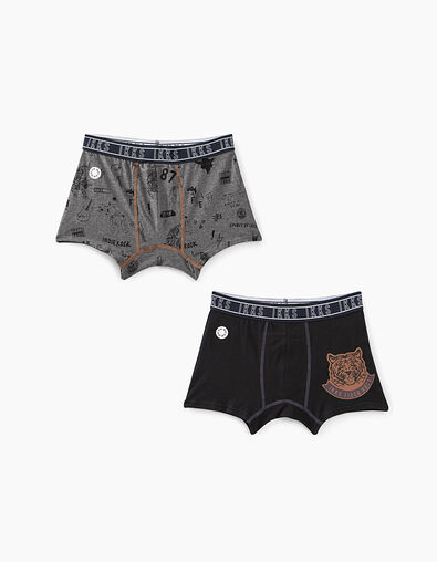 Bóxers liso y granito jaspeado estampado niño  - IKKS
