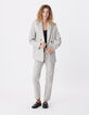 Veste de tailleur beige rayures tennis Femme-2