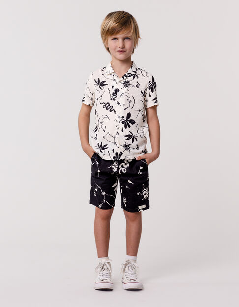 Bermuda noir imprimé maxi astro garçon - IKKS