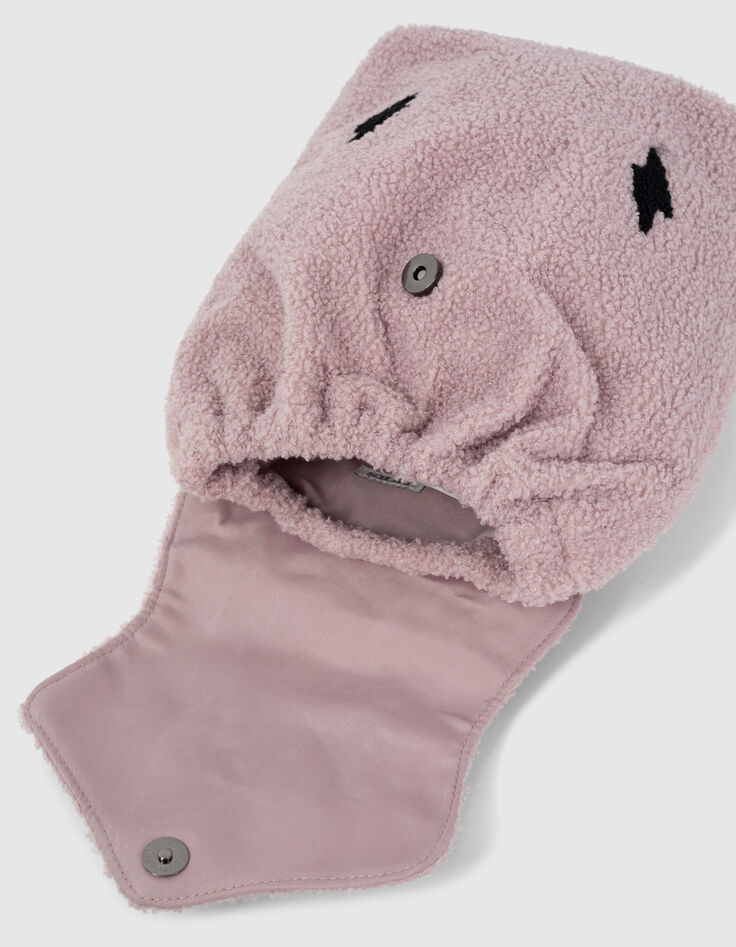 Sac à dos rose poudré bouclette brodé éclairs bébé fille-5