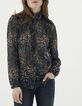 Damenbluse aus Voilechiffon mit geblümtem Arabeskenprint-1