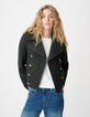 Grijze wollen peacoat voor dames-2