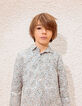 Chemise aqua imprimé fleurs garçon-1