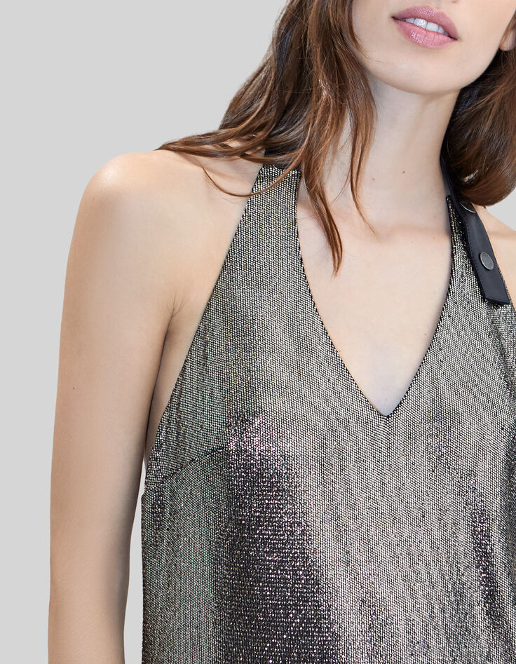 Pure Edition &ndash; Langes, goldfarbenes Damenkleid aus Lurex-4