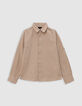 Chemise beige mix coton et lin garçon-2