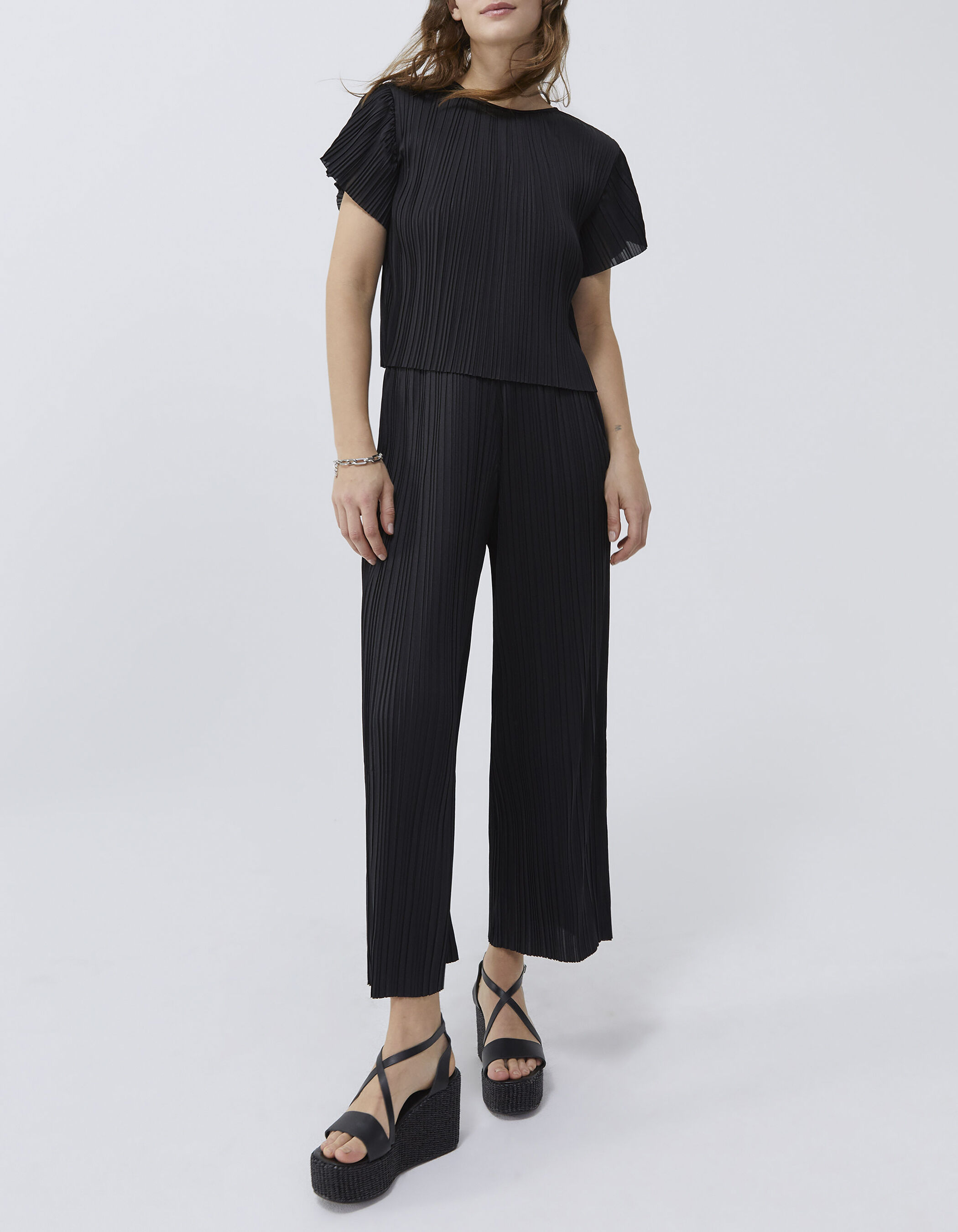 Pantalon noir ikks on sale