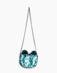 Entenblaue M&auml;dchenhandtasche aus Mischgewebe mit Katze-3