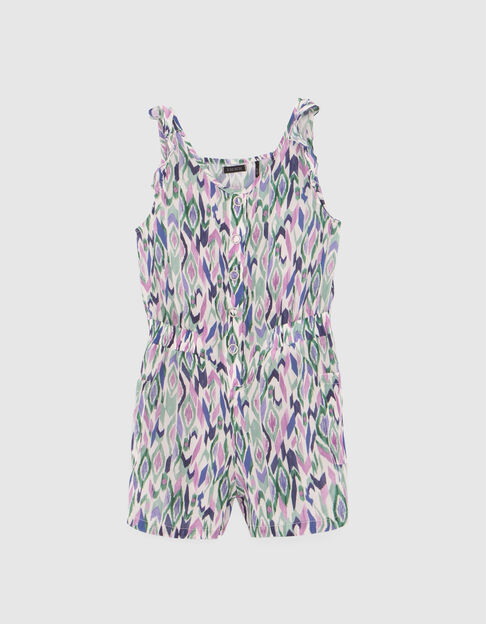 Gebroken witte korte jumpsuit ikat print ruiten meisjes - IKKS