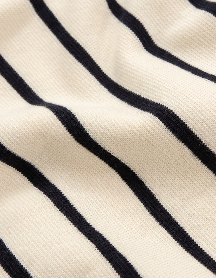 Jersey polo blanco punto rayas azul marino mujer-6 Jersey polo blanco punto rayas azul marino mujer-6
