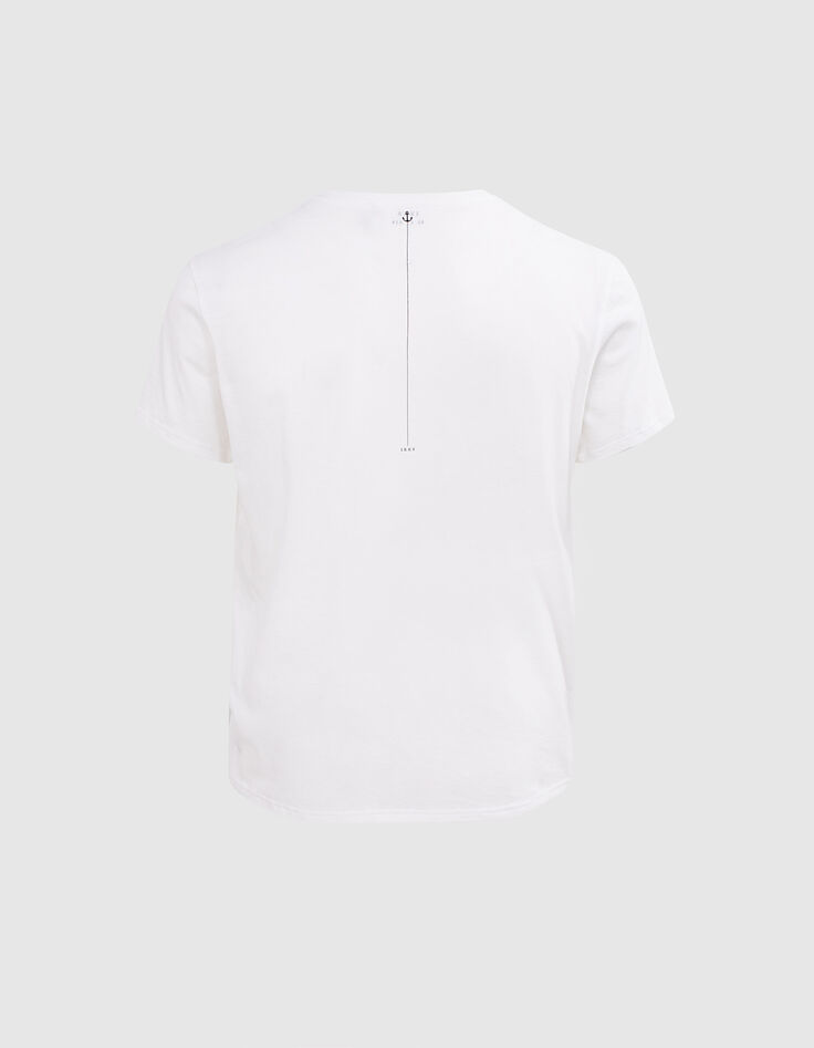 Cremeweißes Herren-T-Shirt, Motiv Der Denker, Bio-3